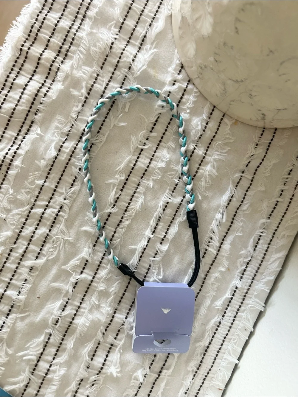 ⭐️ NEW Claire’s Kids Braided Turquoise White Black Headband Elastic
